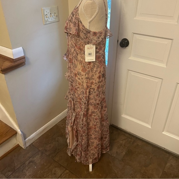 NWT Lucky Ruffled Midi Dress size Small Front Slit adjust. Straps Festival - Picture 4 of 11